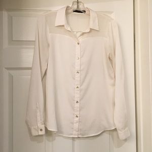 Cream Button Down Blouse